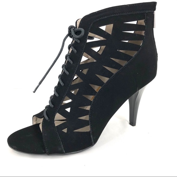 NWOT Vision Walk by Avon Black Lace Up Heels - Picture 1 of 12